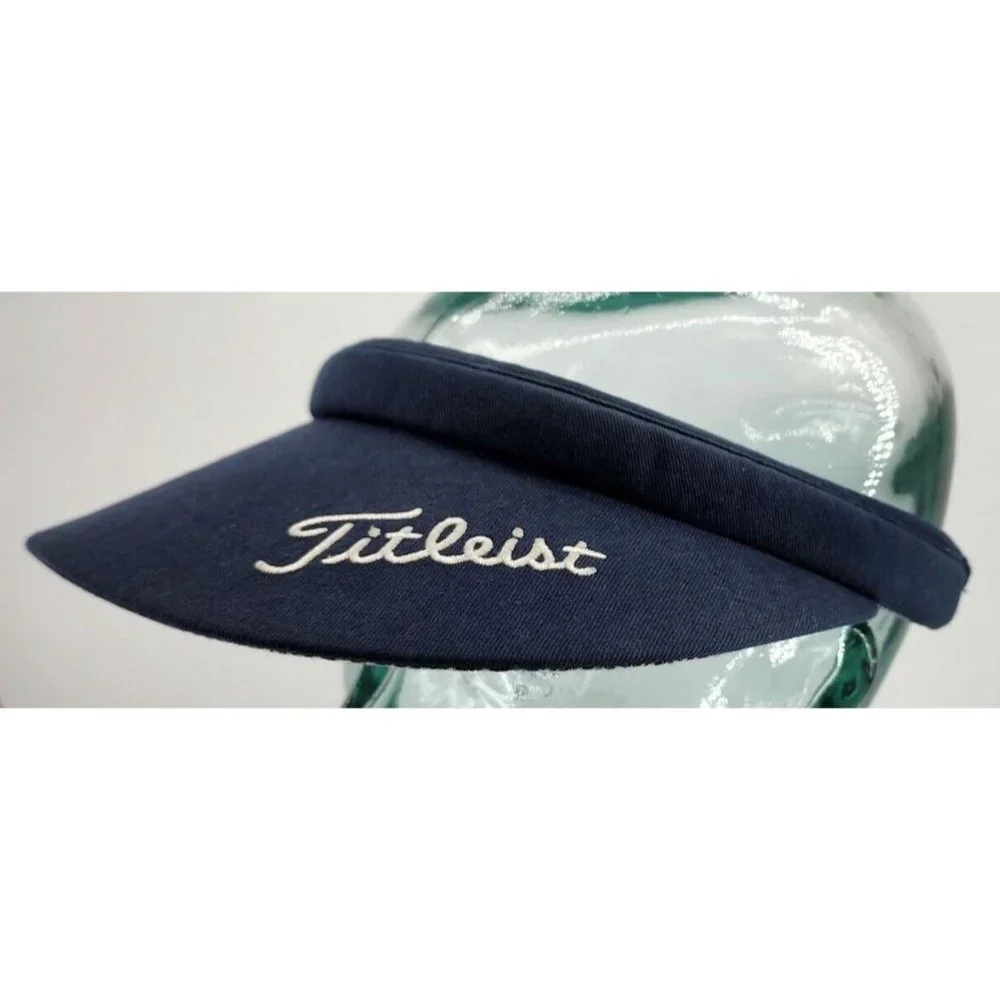 Titleist Blue‎ and Plaid Check Embroidered Golf Visor Wide Brim Hair / Head Band
